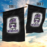 Lupus Warrior Garden Flag Purple Ribbon Messy Bun Women