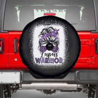 Lupus Warrior Spare Tire Cover Purple Ribbon Messy Bun Women