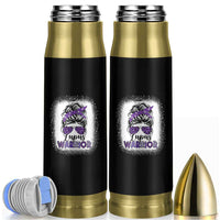 Lupus Warrior Bullet Tumbler Purple Ribbon Messy Bun Women