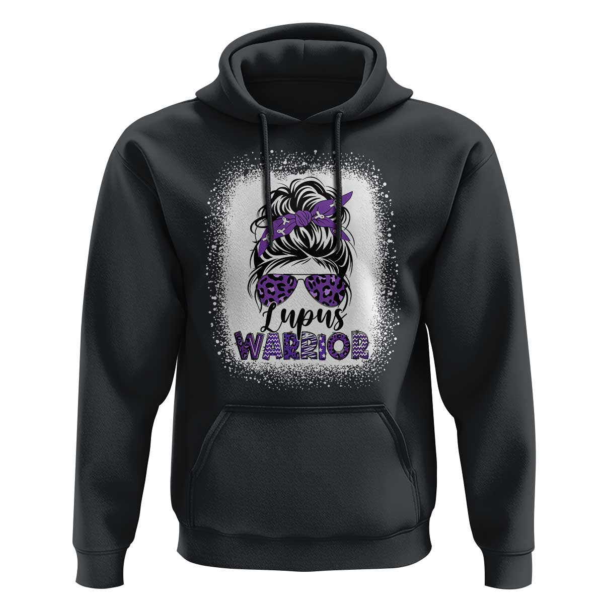 Lupus Warrior Hoodie Purple Ribbon Messy Bun Women