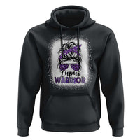 Lupus Warrior Hoodie Purple Ribbon Messy Bun Women