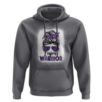 Lupus Warrior Hoodie Purple Ribbon Messy Bun Women