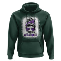 Lupus Warrior Hoodie Purple Ribbon Messy Bun Women