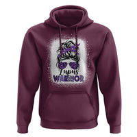 Lupus Warrior Hoodie Purple Ribbon Messy Bun Women