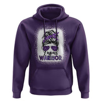 Lupus Warrior Hoodie Purple Ribbon Messy Bun Women