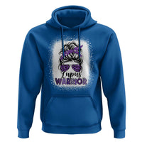 Lupus Warrior Hoodie Purple Ribbon Messy Bun Women