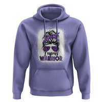 Lupus Warrior Hoodie Purple Ribbon Messy Bun Women