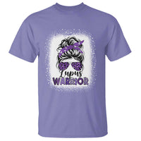 Lupus Warrior T Shirt Purple Ribbon Messy Bun Women
