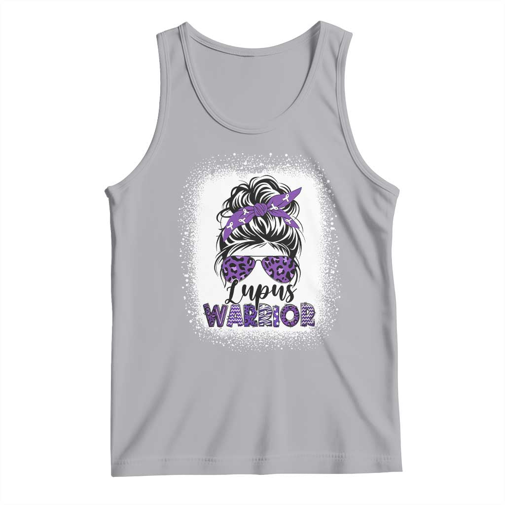 Lupus Warrior Tank Top Purple Ribbon Messy Bun Women