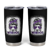 Lupus Warrior Tumbler Cup Purple Ribbon Messy Bun Women