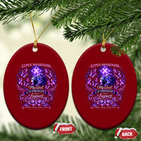 Lupus Awareness Ceramic Ornament Lion Purple Ribbon My God Is Stronger Than Lupus