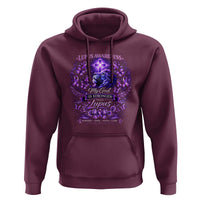 Lupus Awareness Hoodie Lion Purple Ribbon My God Is Stronger Than Lupus