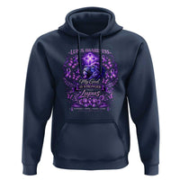 Lupus Awareness Hoodie Lion Purple Ribbon My God Is Stronger Than Lupus