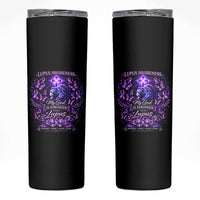 Lupus Awareness Skinny Tumbler Lion Purple Ribbon My God Is Stronger Than Lupus