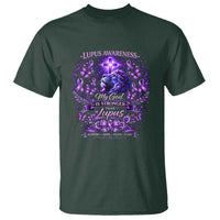 Lupus Awareness T Shirt Lion Purple Ribbon My God Is Stronger Than Lupus