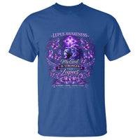 Lupus Awareness T Shirt Lion Purple Ribbon My God Is Stronger Than Lupus
