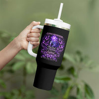 Lupus Awareness Tumbler With Handle Lion Purple Ribbon My God Is Stronger Than Lupus