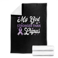 My God Is Bigger Than Lupus Throw Blanket Purple Ribbon
