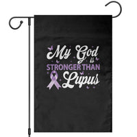 My God Is Bigger Than Lupus Garden Flag Purple Ribbon