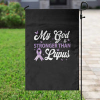 My God Is Bigger Than Lupus Garden Flag Purple Ribbon