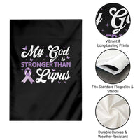 My God Is Bigger Than Lupus Garden Flag Purple Ribbon