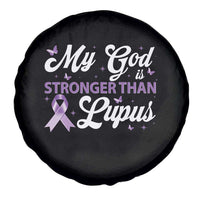 My God Is Bigger Than Lupus Spare Tire Cover Purple Ribbon