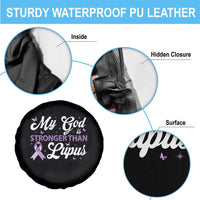 My God Is Bigger Than Lupus Spare Tire Cover Purple Ribbon