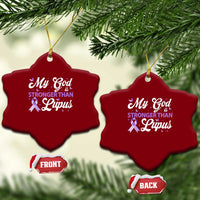 My God Is Bigger Than Lupus Ceramic Ornament Purple Ribbon