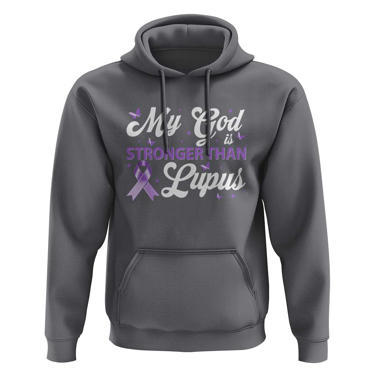 My God Is Bigger Than Lupus Hoodie Purple Ribbon