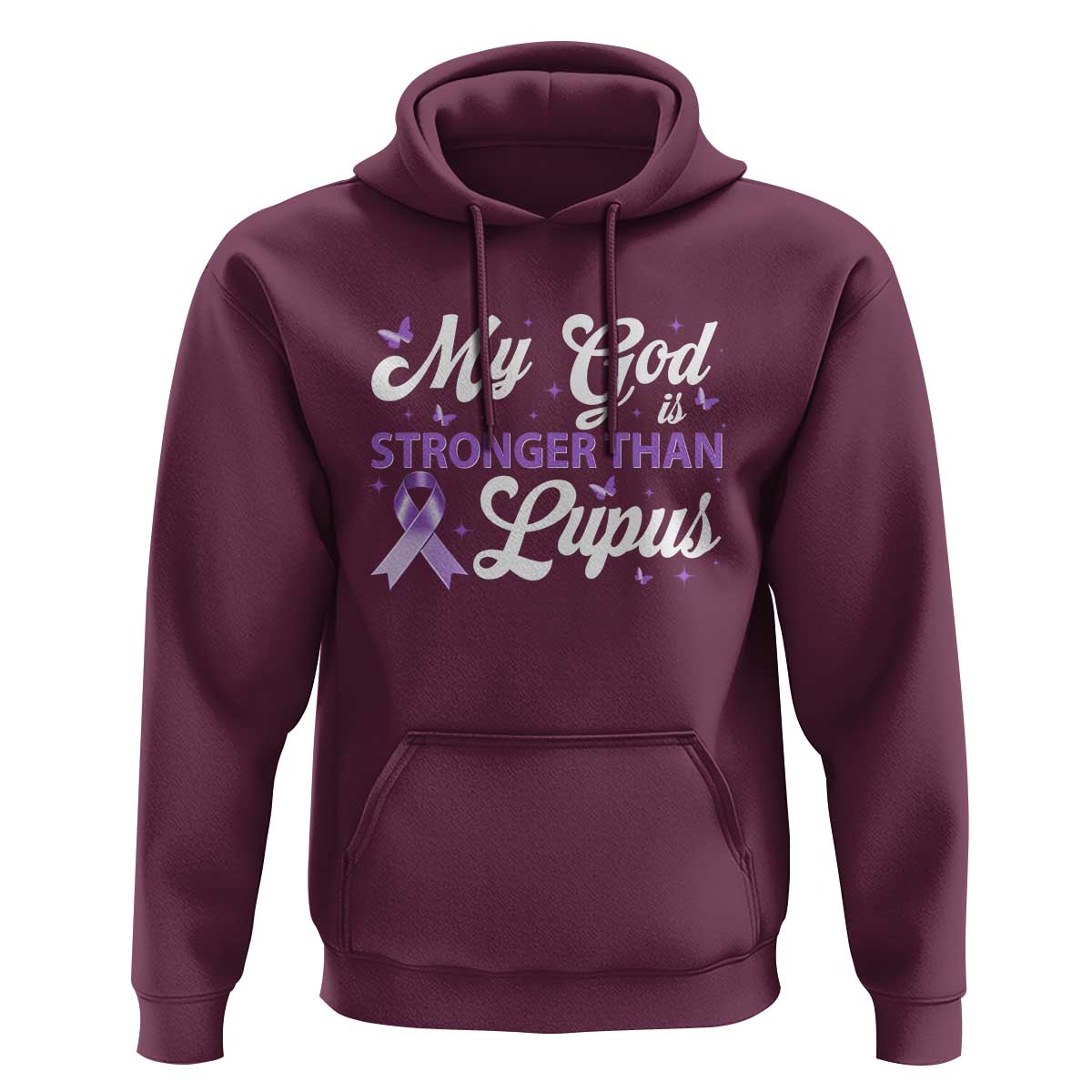My God Is Bigger Than Lupus Hoodie Purple Ribbon