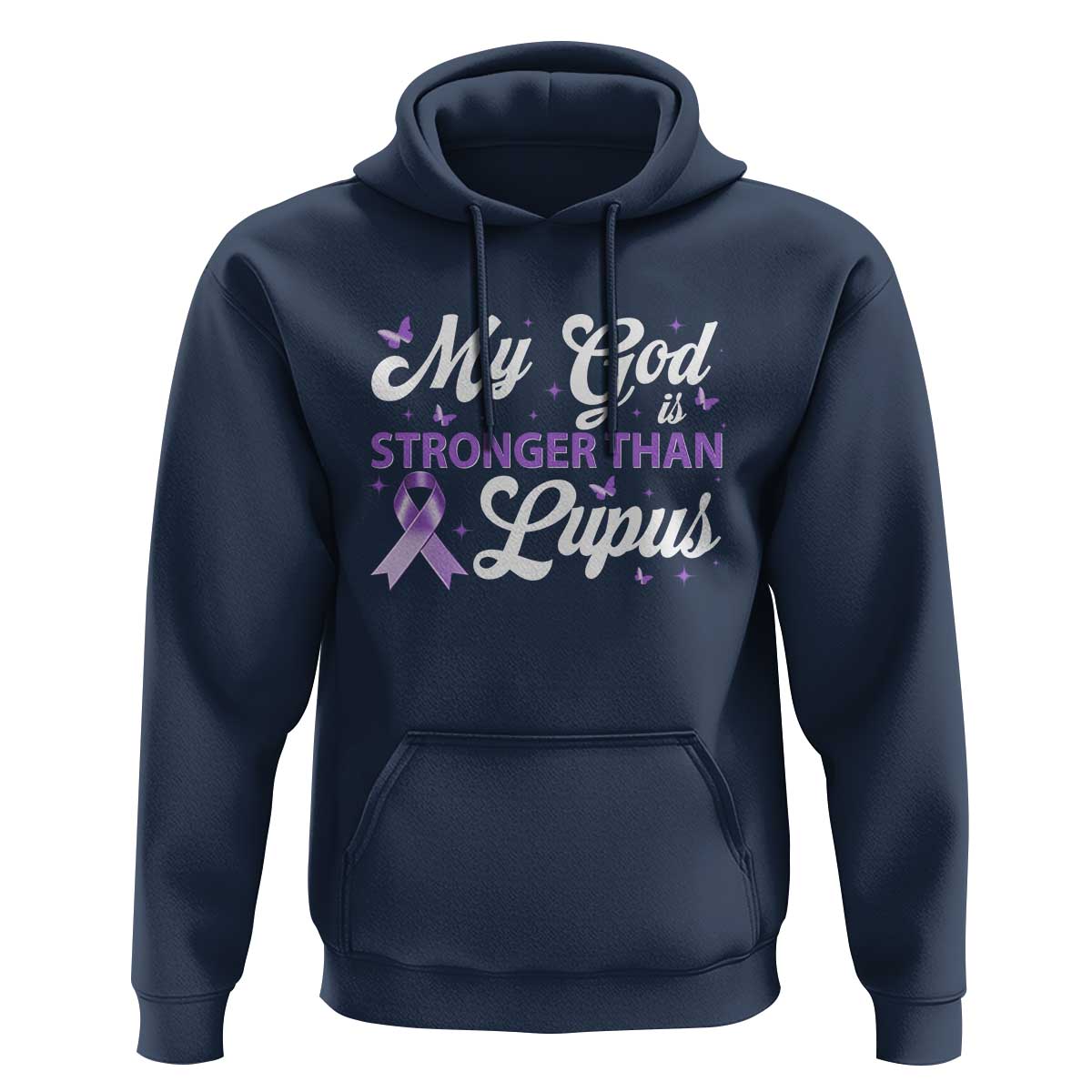 My God Is Bigger Than Lupus Hoodie Purple Ribbon