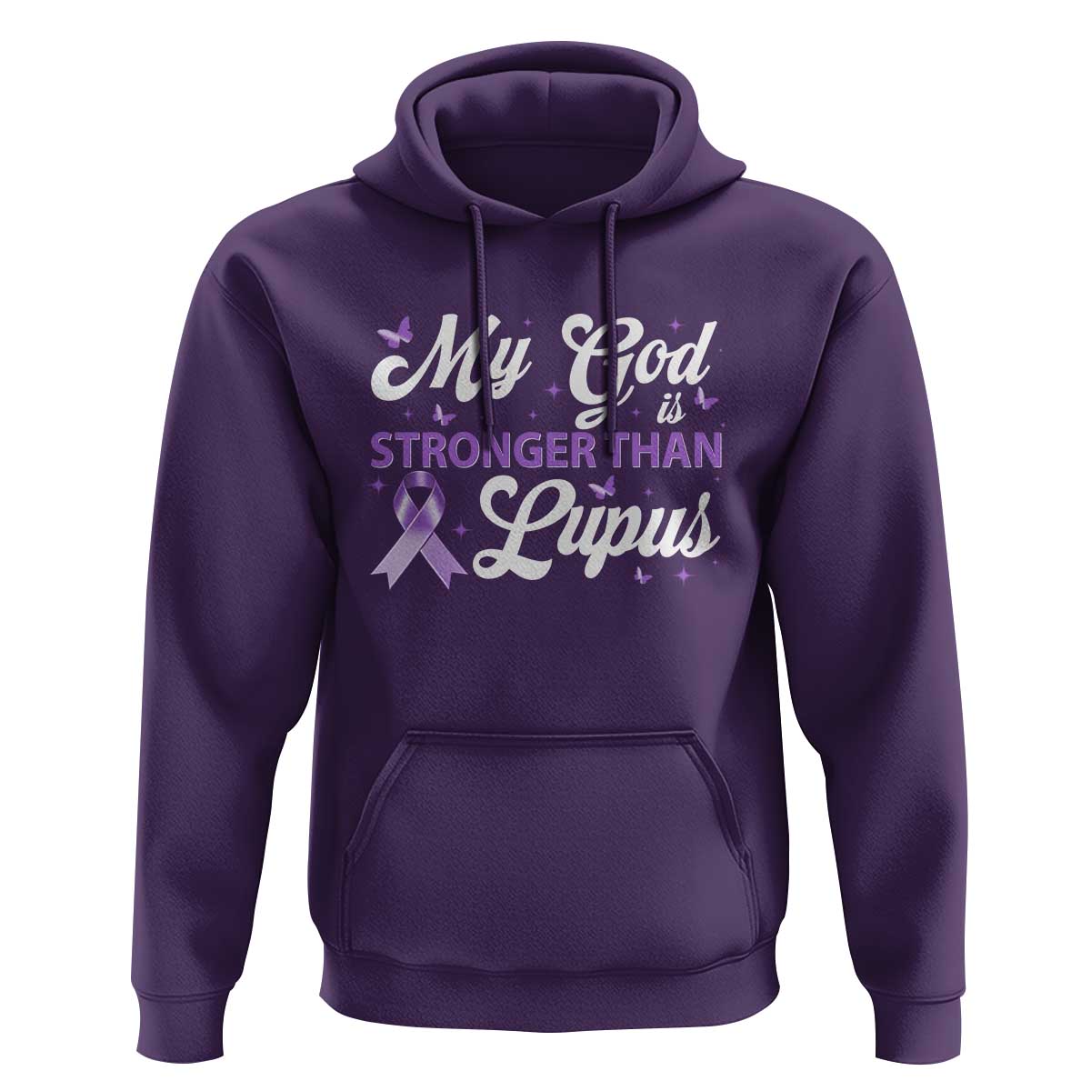 My God Is Bigger Than Lupus Hoodie Purple Ribbon