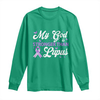 My God Is Bigger Than Lupus Long Sleeve Shirt Purple Ribbon