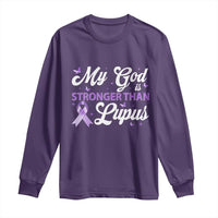 My God Is Bigger Than Lupus Long Sleeve Shirt Purple Ribbon
