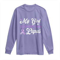 My God Is Bigger Than Lupus Long Sleeve Shirt Purple Ribbon