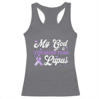 My God Is Bigger Than Lupus Racerback Tank Top Purple Ribbon