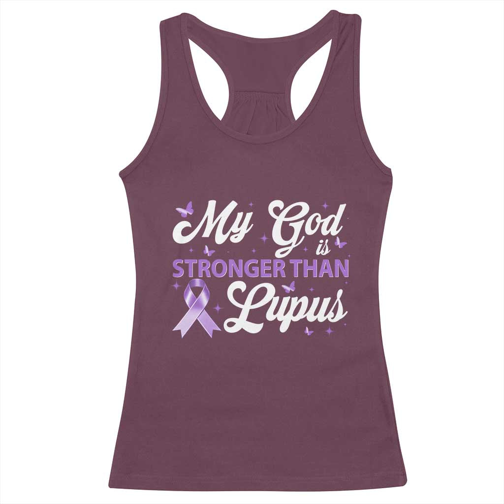 My God Is Bigger Than Lupus Racerback Tank Top Purple Ribbon