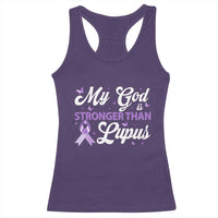 My God Is Bigger Than Lupus Racerback Tank Top Purple Ribbon