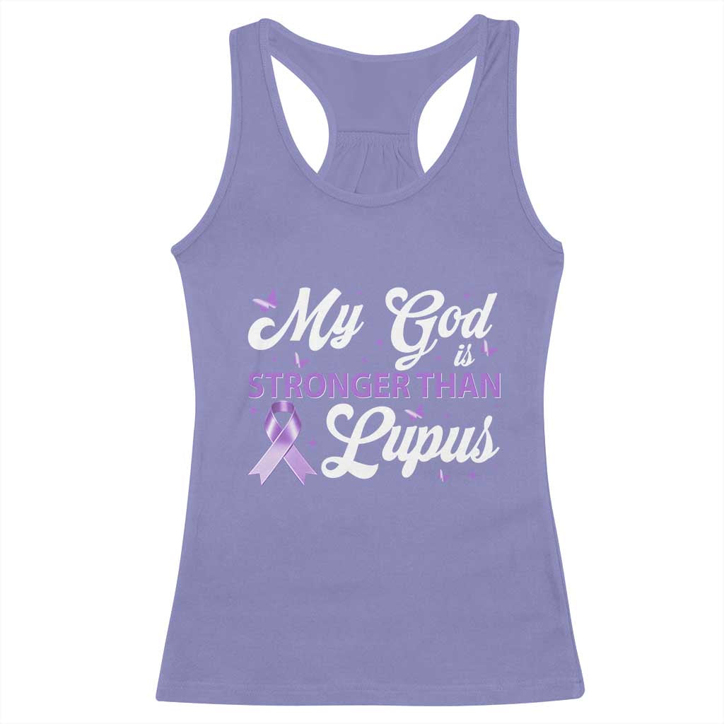 My God Is Bigger Than Lupus Racerback Tank Top Purple Ribbon