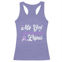 My God Is Bigger Than Lupus Racerback Tank Top Purple Ribbon
