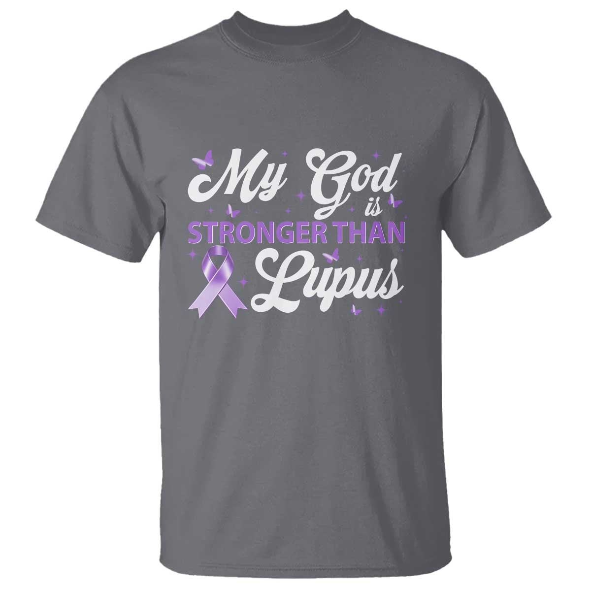 My God Is Bigger Than Lupus T Shirt Purple Ribbon