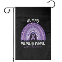 Lupus Awareness Garden Flag In May We Wear Purple Ribbon Rainbow