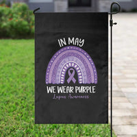 Lupus Awareness Garden Flag In May We Wear Purple Ribbon Rainbow