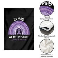 Lupus Awareness Garden Flag In May We Wear Purple Ribbon Rainbow
