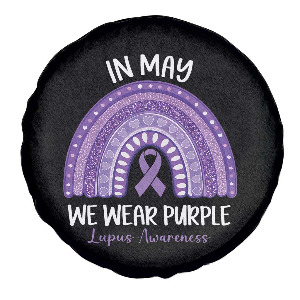 Lupus Awareness Spare Tire Cover In May We Wear Purple Ribbon Rainbow