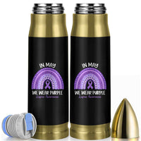 Lupus Awareness Bullet Tumbler In May We Wear Purple Ribbon Rainbow