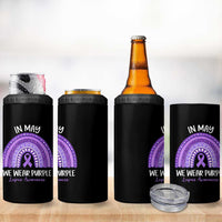 Lupus Awareness 4 in 1 Can Cooler Tumbler In May We Wear Purple Ribbon Rainbow