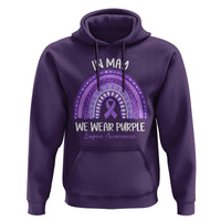 Lupus Awareness Hoodie In May We Wear Purple Ribbon Rainbow