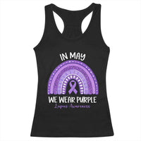 Lupus Awareness Racerback Tank Top In May We Wear Purple Ribbon Rainbow
