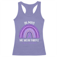 Lupus Awareness Racerback Tank Top In May We Wear Purple Ribbon Rainbow